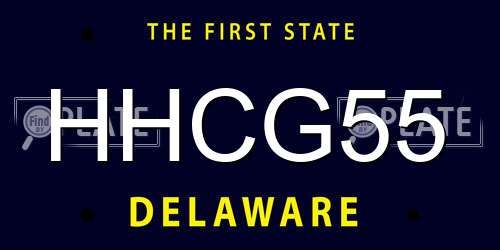 HHCG55 Delaware License Plate