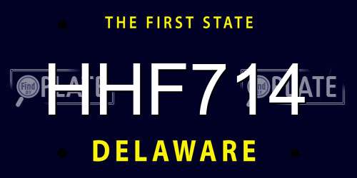 HHF714 Delaware License Plate