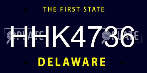 HHK4736 Delaware License Plate