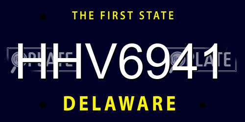 HHV6941 Delaware License Plate