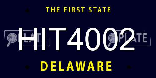 HIT4002 Delaware License Plate