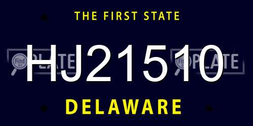 HJ21510 Delaware License Plate