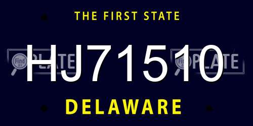 HJ71510 Delaware License Plate
