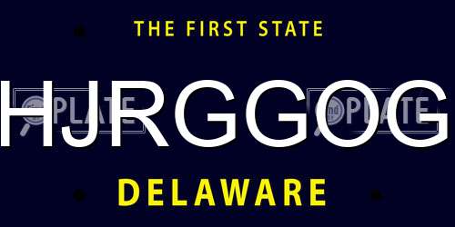 HJRGGOG Delaware License Plate