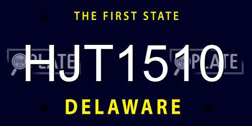 HJT1510 Delaware License Plate