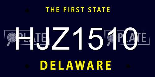 HJZ1510 Delaware License Plate