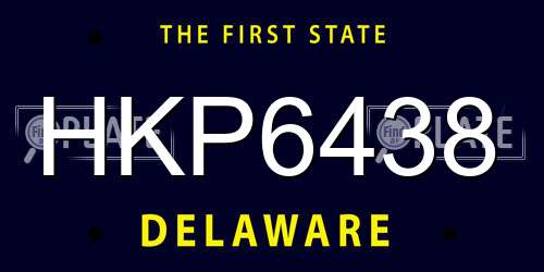 HKP6438 Delaware License Plate