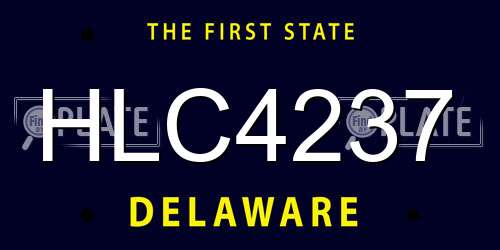 HLC4237 Delaware License Plate