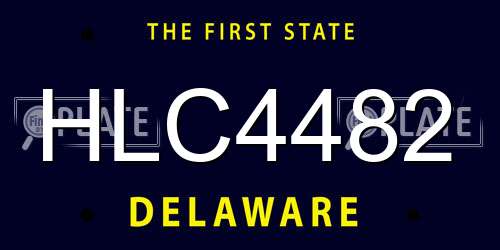 HLC4482 Delaware License Plate
