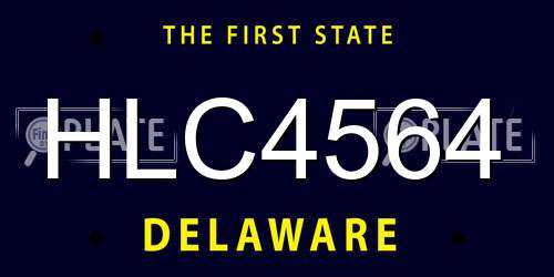 HLC4564 Delaware License Plate