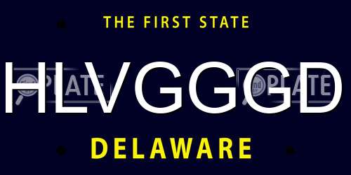 HLVGGGD Delaware License Plate