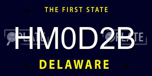 HM0D2B Delaware License Plate