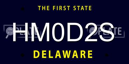 HM0D2S Delaware License Plate