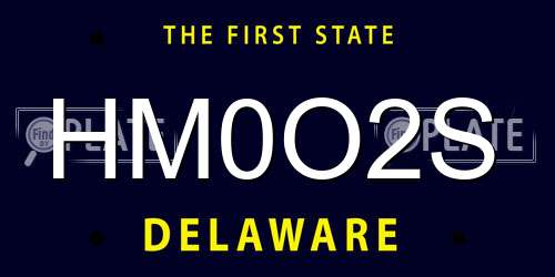 HM0O2S Delaware License Plate