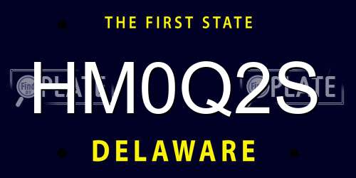 HM0Q2S Delaware License Plate