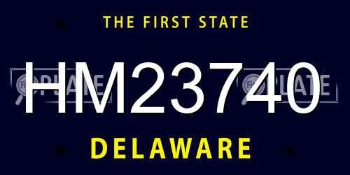 HM23740 Delaware License Plate