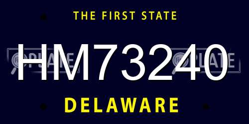 HM73240 Delaware License Plate