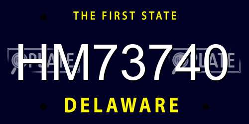 HM73740 Delaware License Plate