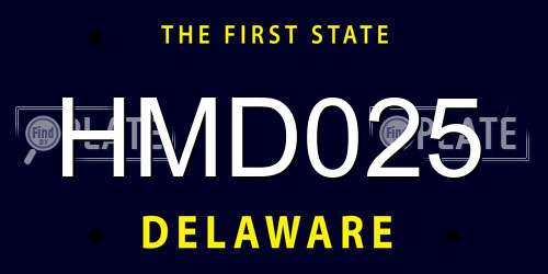 HMD025 Delaware License Plate
