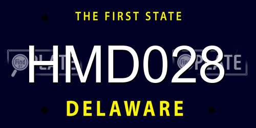 HMD028 Delaware License Plate