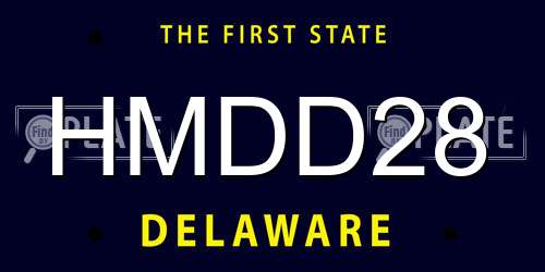 HMDD28 Delaware License Plate