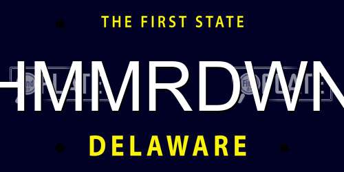 HMMRDWN Delaware License Plate