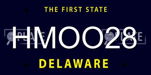 HMOO28 Delaware License Plate
