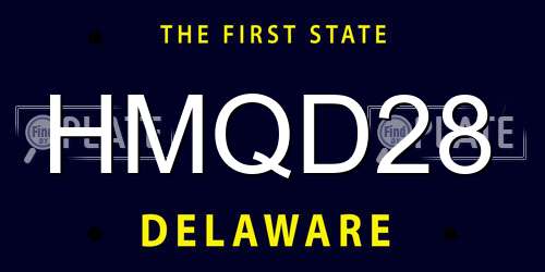 HMQD28 Delaware License Plate