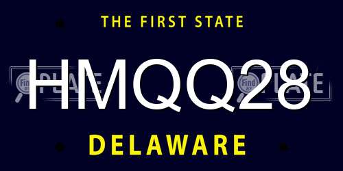 HMQQ28 Delaware License Plate