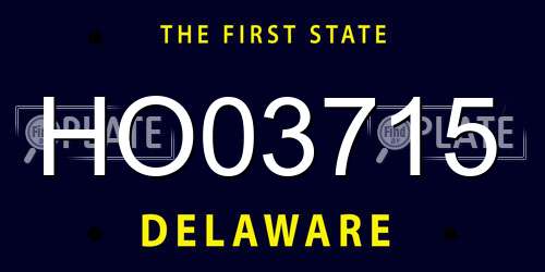 HO03715 Delaware License Plate