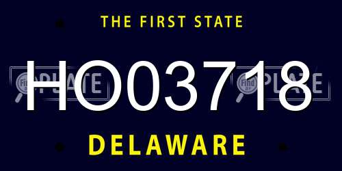 HO03718 Delaware License Plate