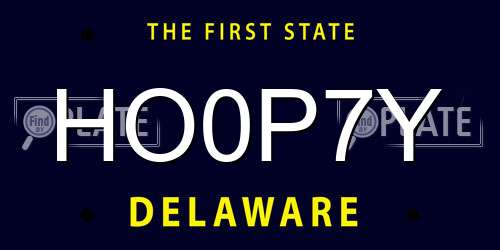 HO0P7Y Delaware License Plate