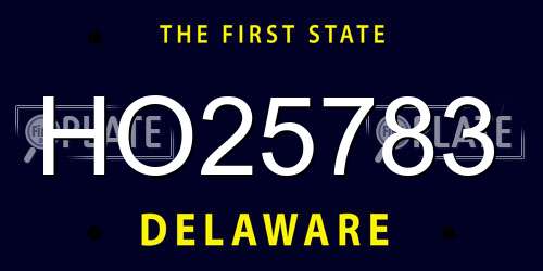 HO25783 Delaware License Plate