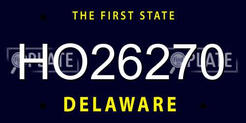 HO26270 Delaware License Plate