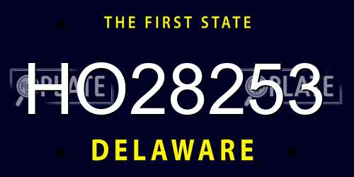HO28253 Delaware License Plate