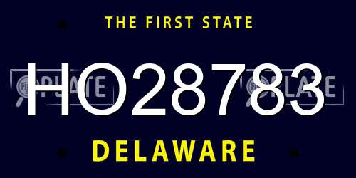 HO28783 Delaware License Plate