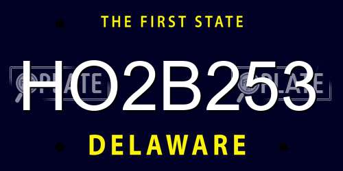 HO2B253 Delaware License Plate
