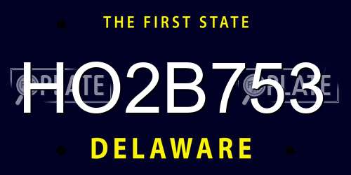 HO2B753 Delaware License Plate