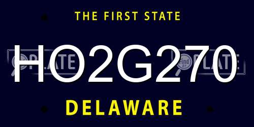 HO2G270 Delaware License Plate