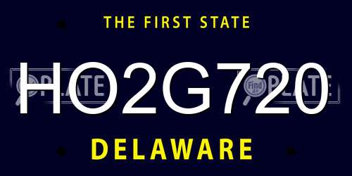 HO2G720 Delaware License Plate