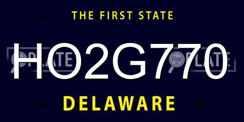HO2G770 Delaware License Plate