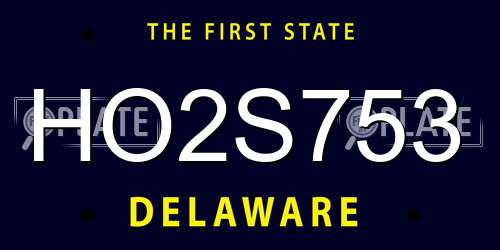 HO2S753 Delaware License Plate