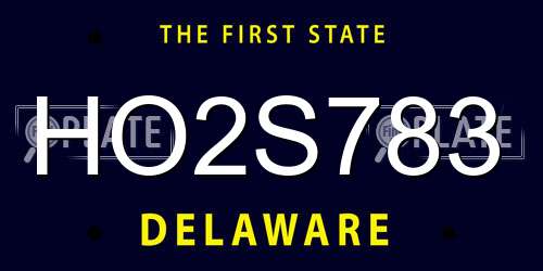 HO2S783 Delaware License Plate