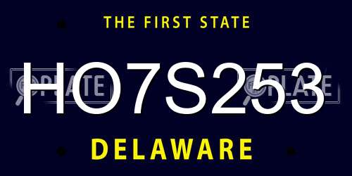 HO7S253 Delaware License Plate