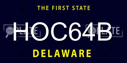 HOC64B Delaware License Plate