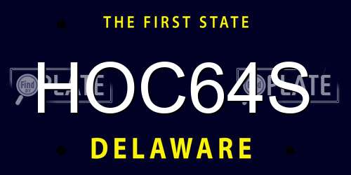 HOC64S Delaware License Plate