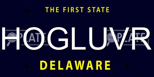 HOGLUVR Delaware License Plate