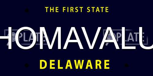 HOMAVALU Delaware License Plate