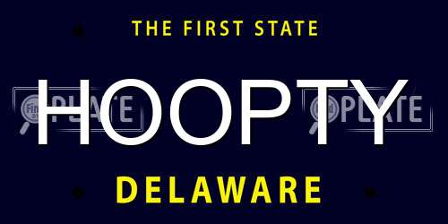 HOOPTY Delaware License Plate