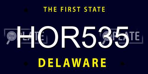 HOR535 Delaware License Plate